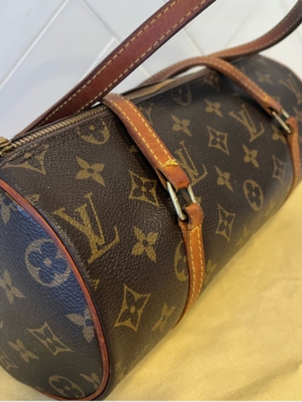 LOUIS VUITTON Papillon 30 Monogram Canvas Satchel Bag Brown - Picture 9 of 16